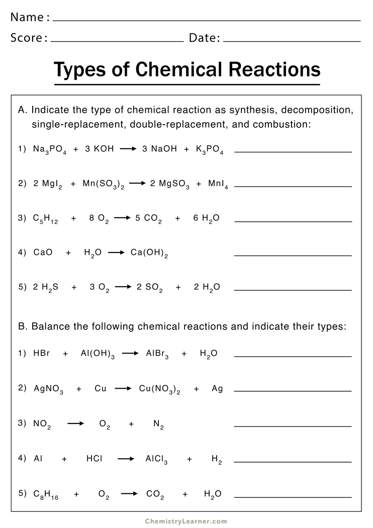 types-of-chemical-reactions-worksheets-free-printable