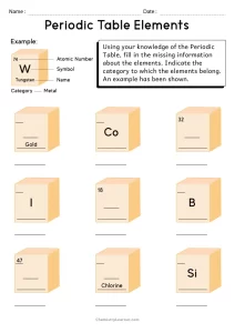 Periodic Table 5th Grade Worksheets