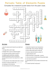 Periodic Table Puzzle Worksheet with Answers