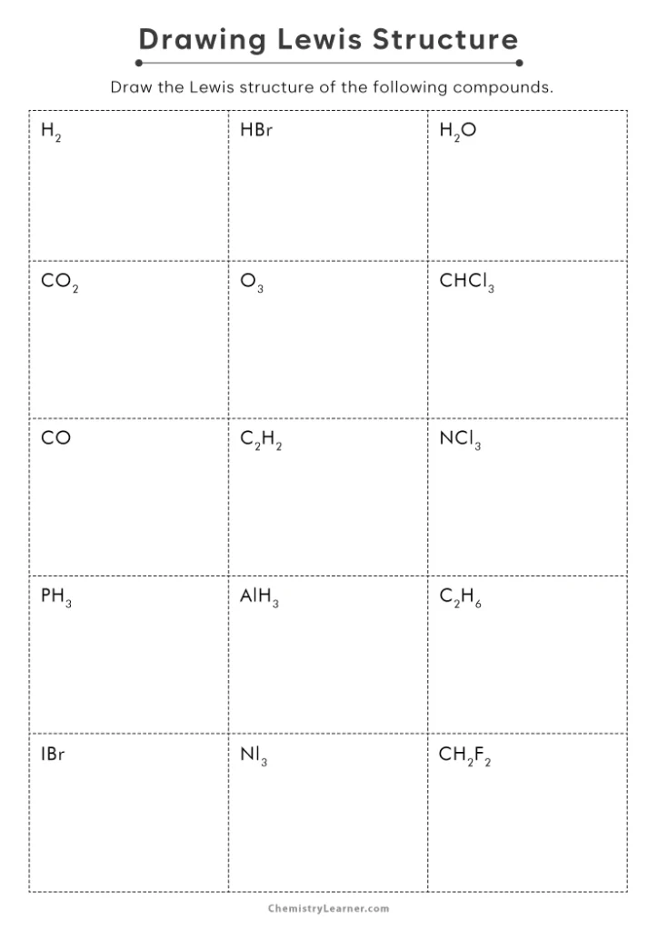 Drawing Lewis Structures Worksheet